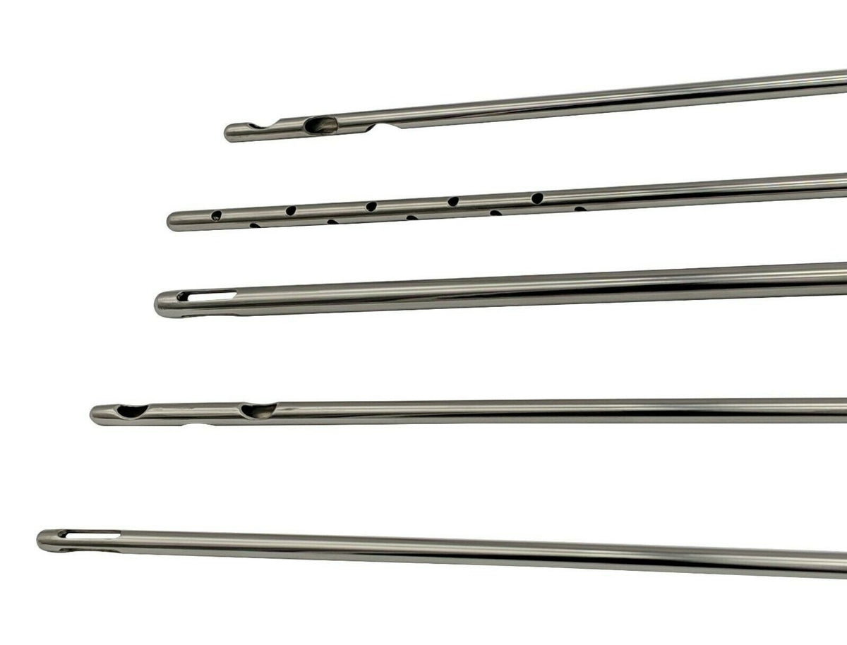 Liposuction Cannulas Set Of 5 Pieces With Handle And Adapter Delta Med Surgical