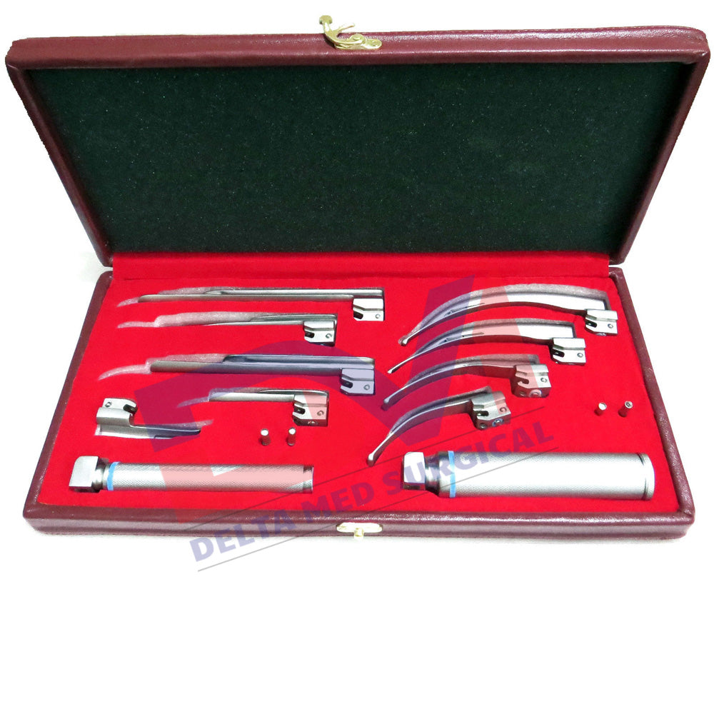 ORIGINAL GERMAN CONVENTIONAL MACINTOSH ENGLISH PROFILE FULL LARYNGOSCOPE SET