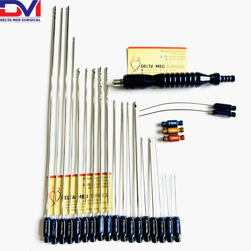 New Full Body Liposuction Luer locks Cannulas Fat Grafting Plastic Surgery 24 Pcs Kit