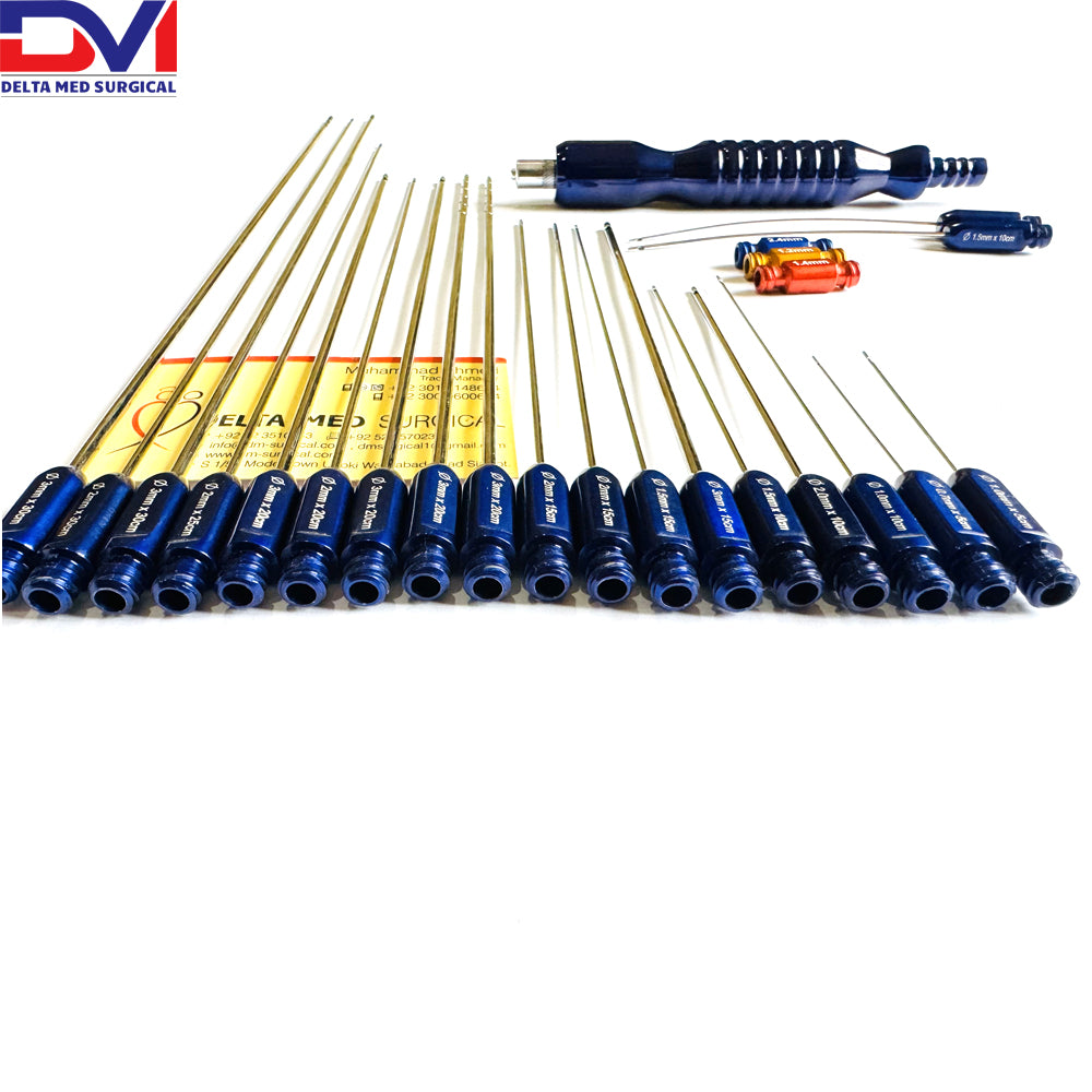 New Full Body Liposuction Luer locks Cannulas Fat Grafting Plastic Surgery 24 Pcs Kit