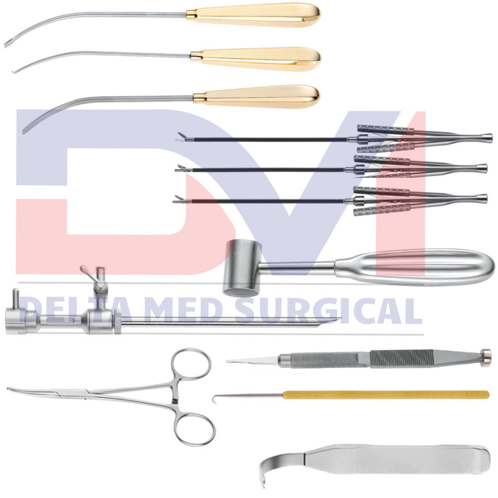 Guyuron Endoscopic Migraine Set by Delta Med Surgical, showing fine-tipped nerve dissectors and elevators