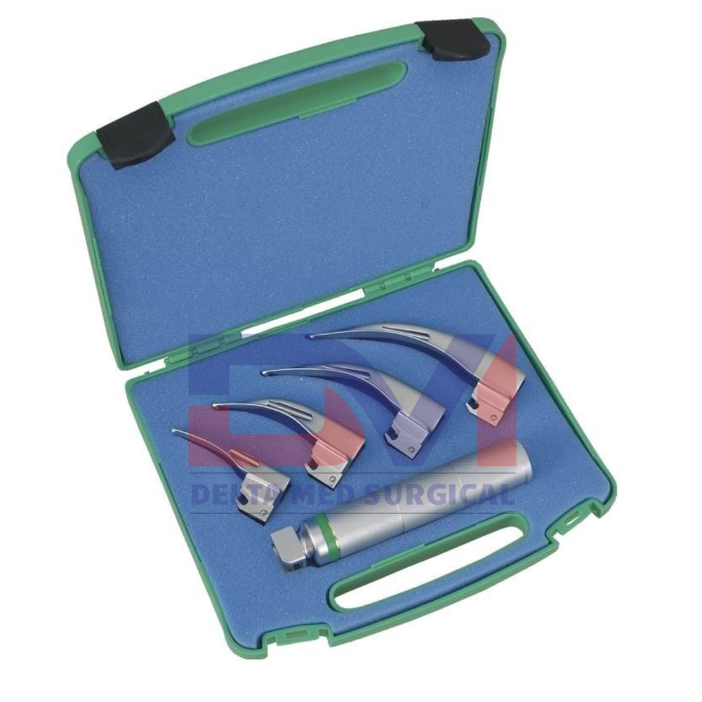 MACINTOSH FIBER OPTIC LARYNGOSCOPE SET OF 4 BLADES