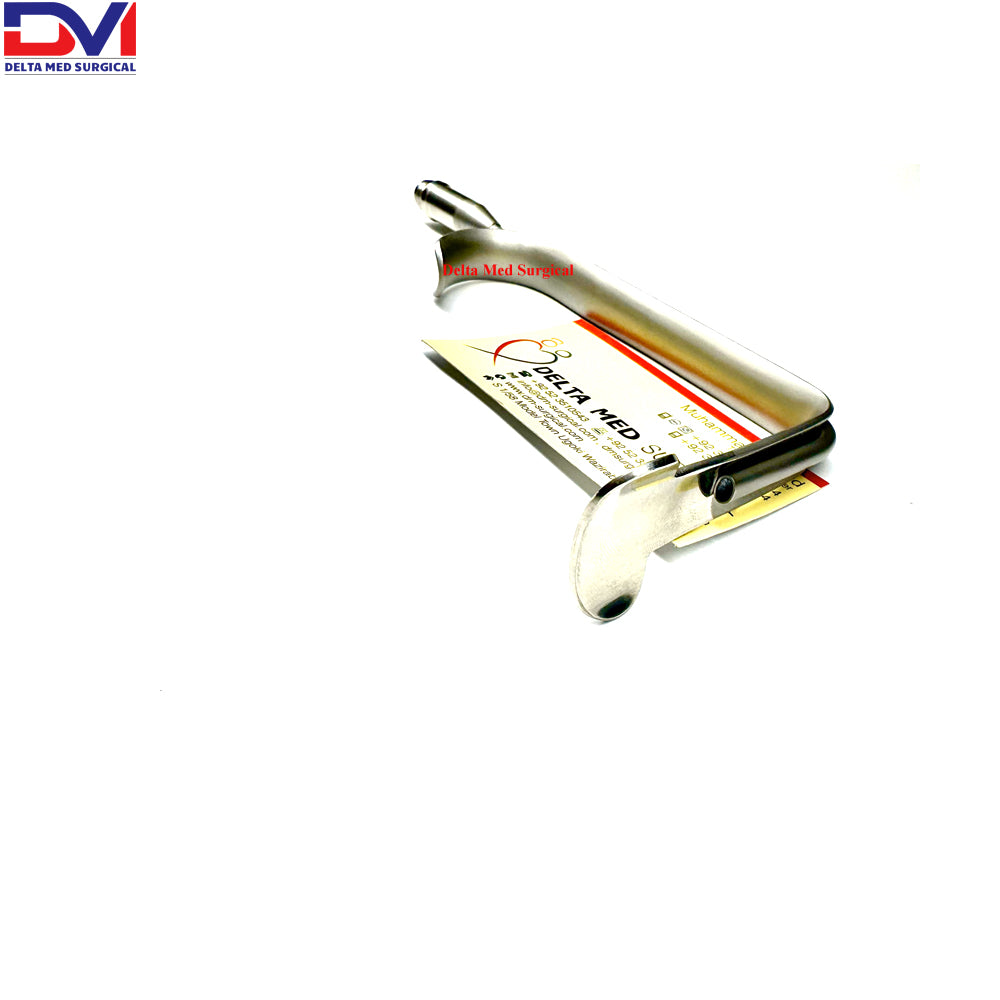 Delta Med Surgical Submental Face Lift Retractor with integrated fiber optic light port for neck lift surgery