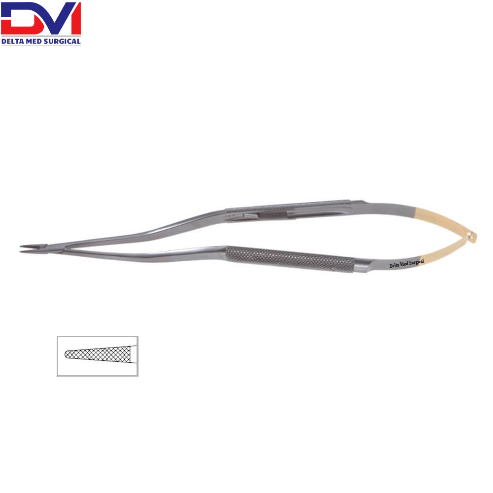 Tebbetts Type Intranasal Bayonet Onyx Needle Holder, 8 in (20cm), 7000 Jaw