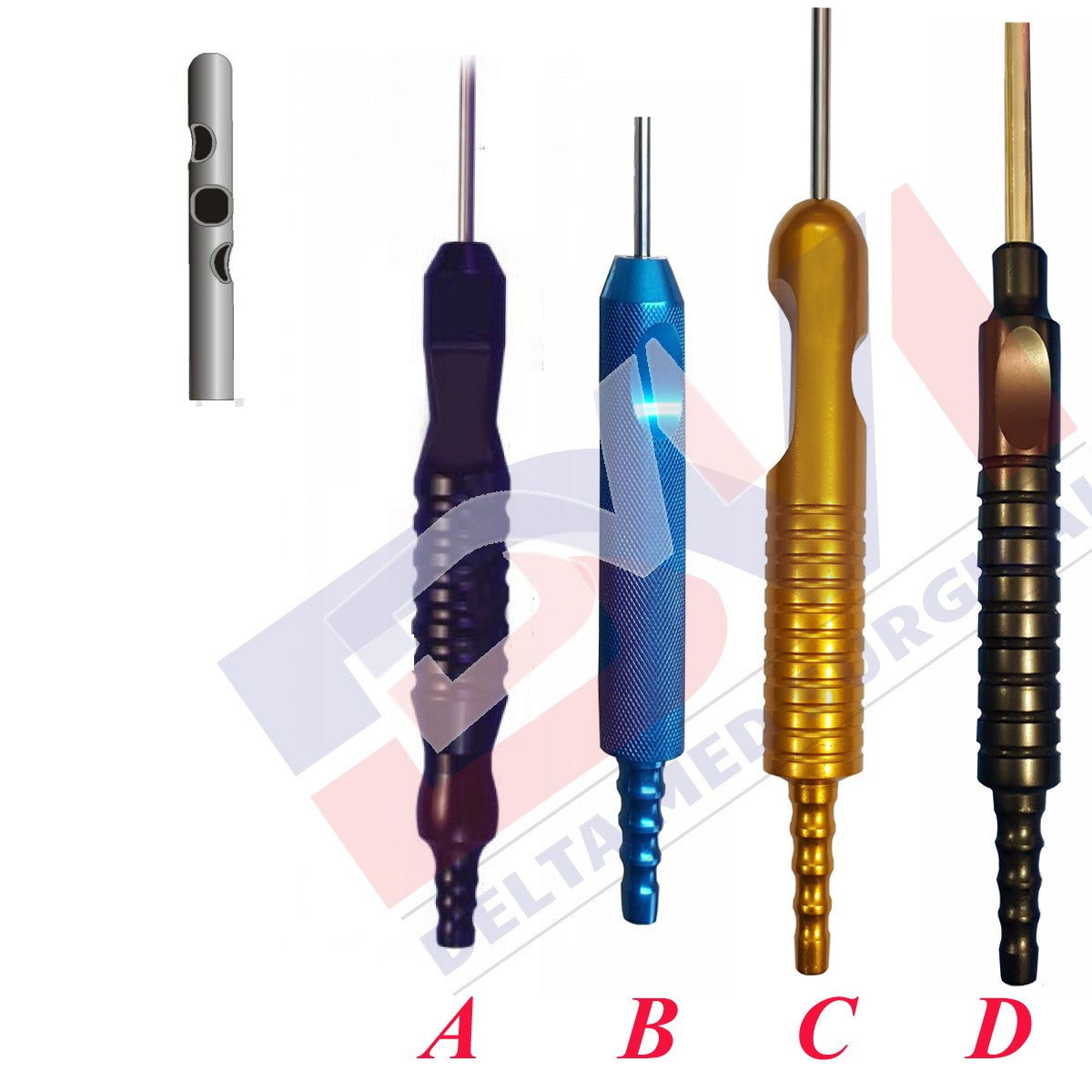 Three Holes And Diagonal Cannula With One Piece Handle