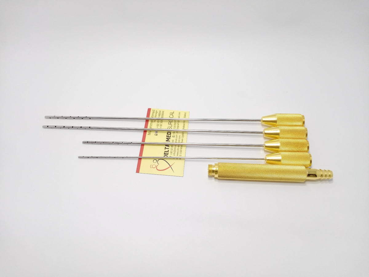 Liposuction Cannula Set For Abdomen And Saddlebag With Threaded Fitting