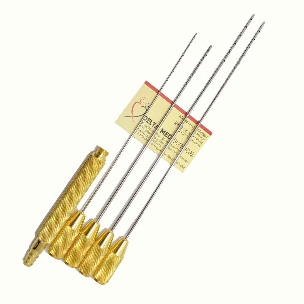 Liposuction Cannula Set For Abdomen And Saddlebag With Threaded Fitting