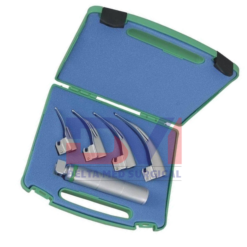 MACINTOSH FIBER OPTIC LARYNGOSCOPE SET OF 4 BLADES
