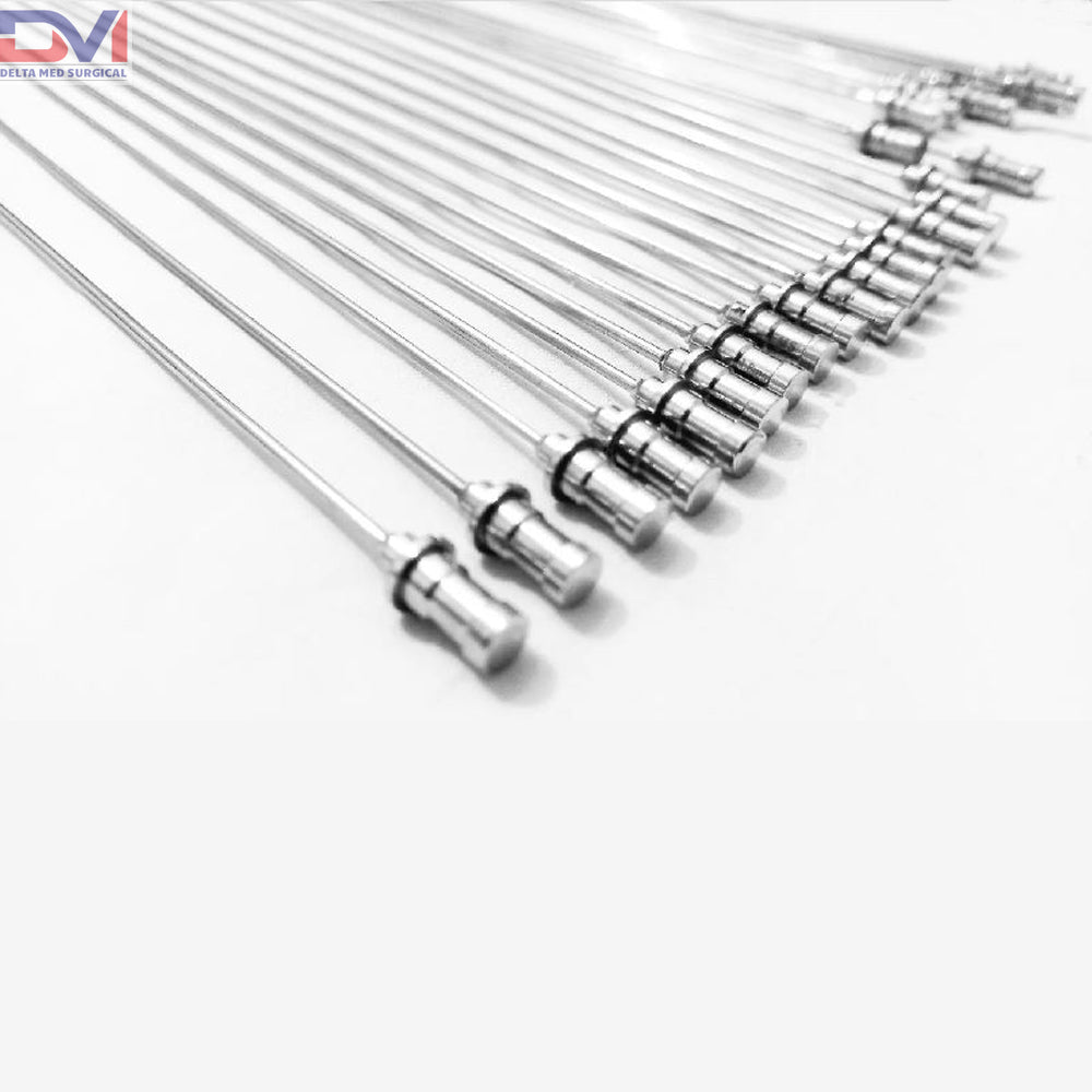 Array of Delta Med Surgical Pneumatic Lithotripter Probes in various diameters and lengths
