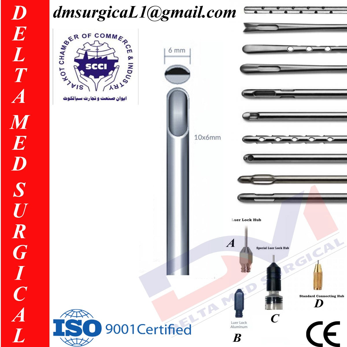 LIPOSUCTION CANNULA And ONE CENTRAL HOLE 6 MM AND TIP WITH HOLD