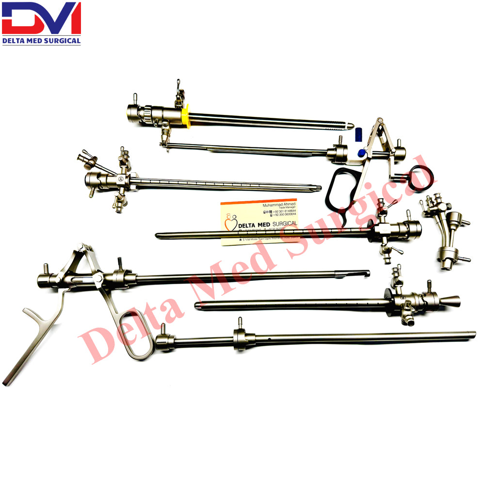 Complete Lower Track TURP Urology Set by Delta Med Surgical featuring resectoscope, dilators, and Ellik evacuator