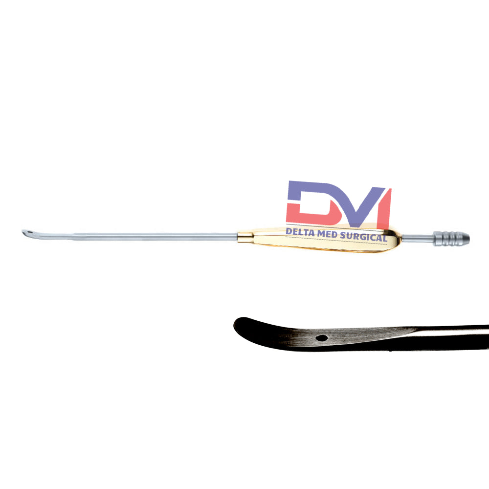Delta Med Surgical 23.5cm Daniel Endoforehead Elevator with Quarter Curved blade for brow lift surgery