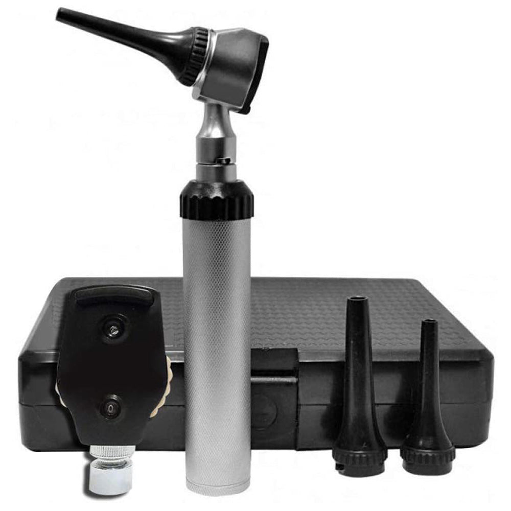 ENT Veterinary Set with veterinary otoscope and interchangeable specula tips in a portable diagnostic case