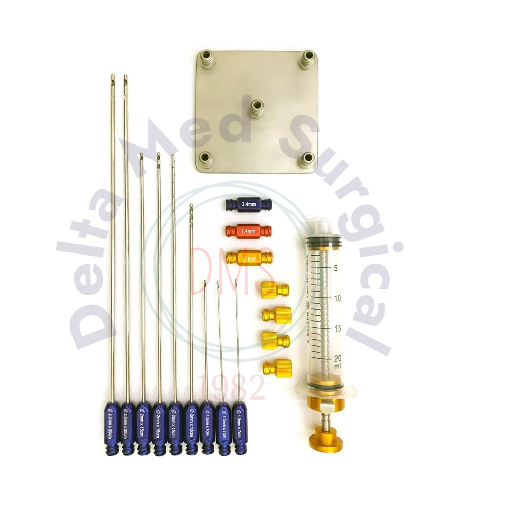 Facial Graft Liposuction Transplantation Cannula Set of 18 PCs Fat Transfer Kit