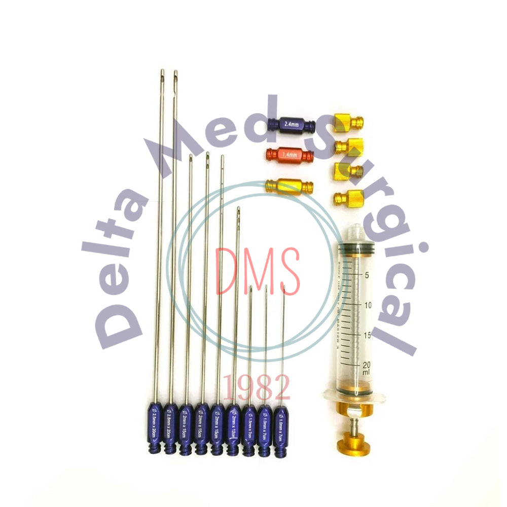 Facial Graft Liposuction Transplantation Cannula Set of 18 PCs Fat Transfer Kit