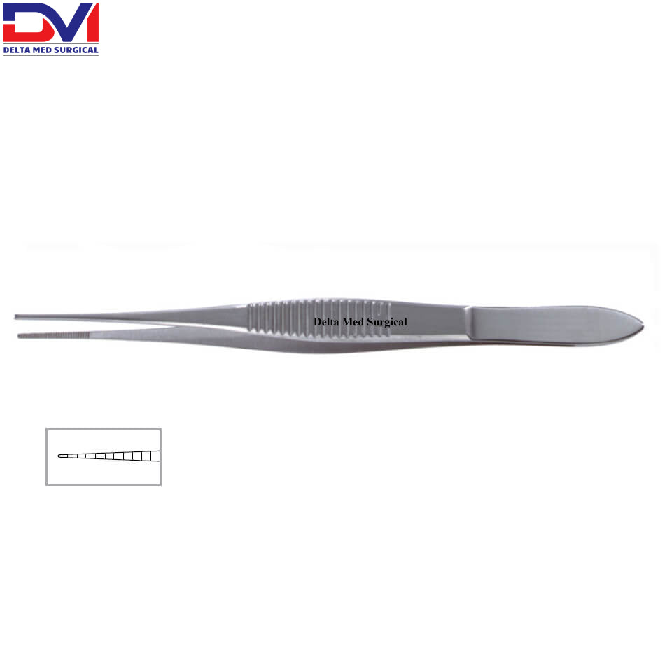 Iris Dressing Forceps, 4 in (10cm)