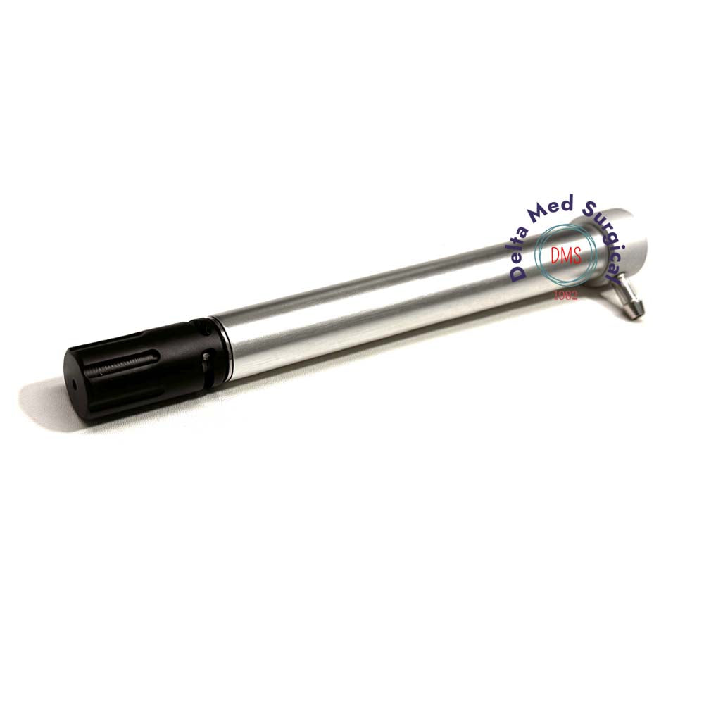 Delta Med Surgical Pneumatic Lithotripter Handpiece shown with a variety of stainless steel fragmentation probes