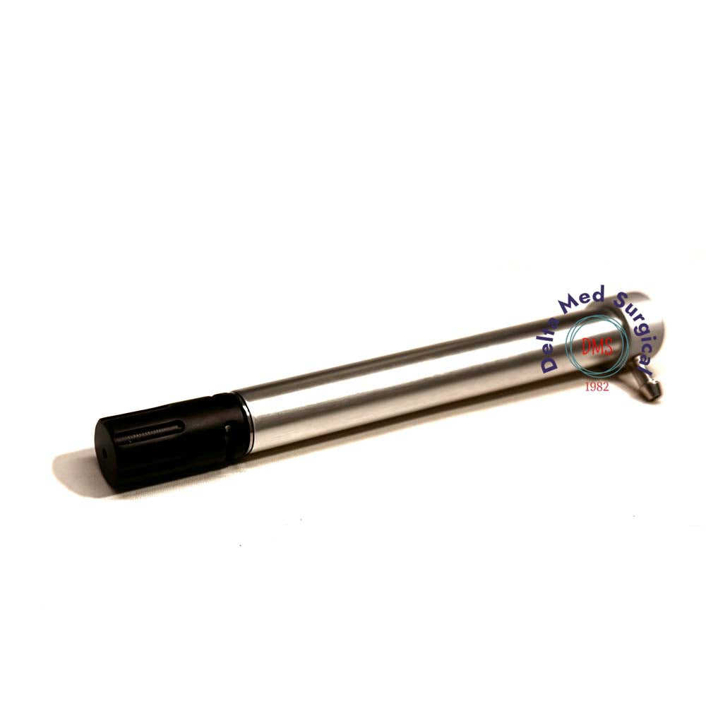 Delta Med Surgical Pneumatic Lithotripter Handpiece shown with a variety of stainless steel fragmentation probes