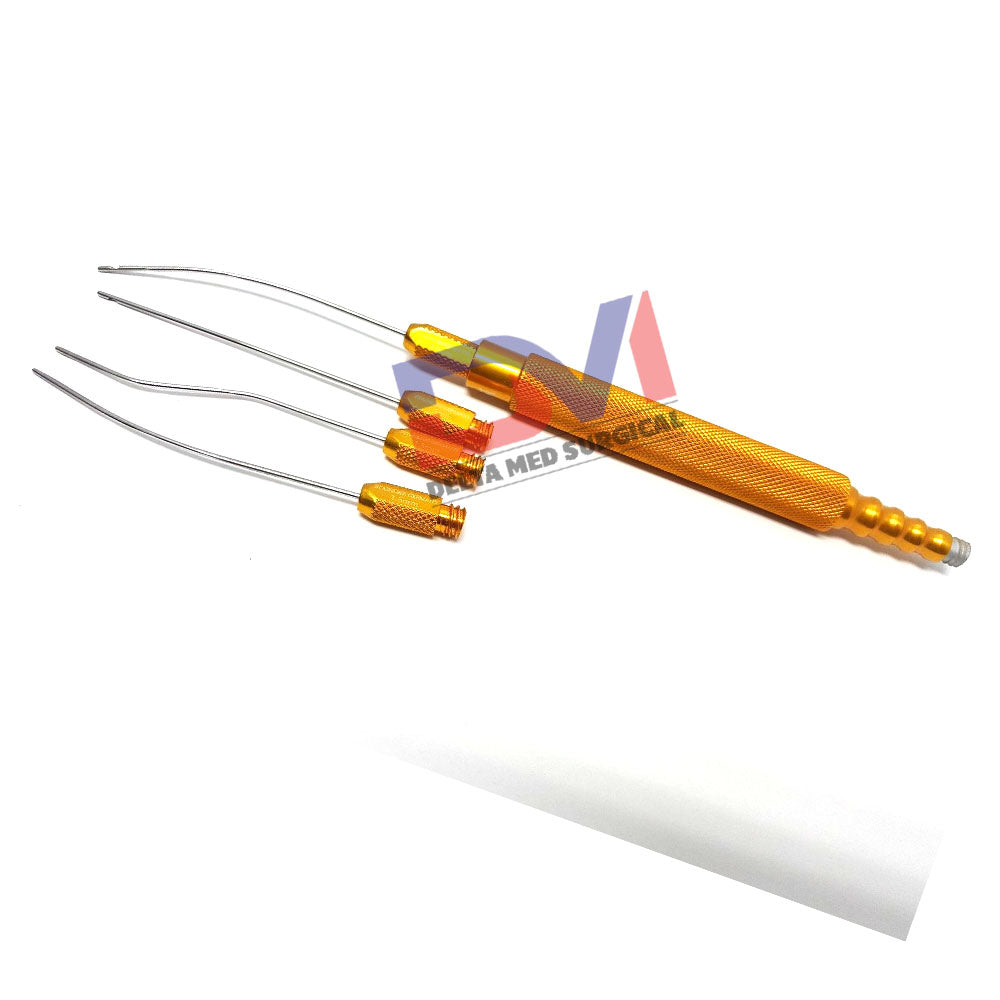 Luer Lock Cannula Set 4 With Handle Black Liposuction