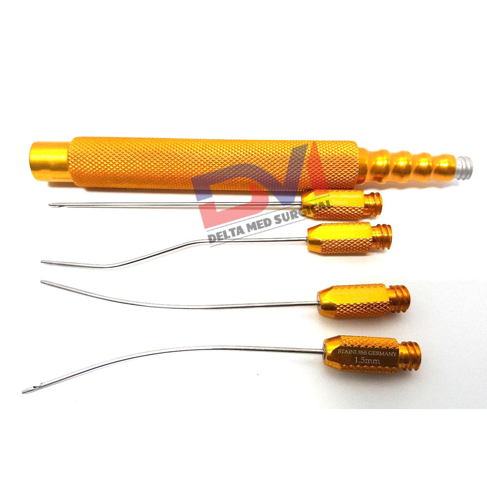 Luer Lock Cannula Set 4 With Handle Black Liposuction