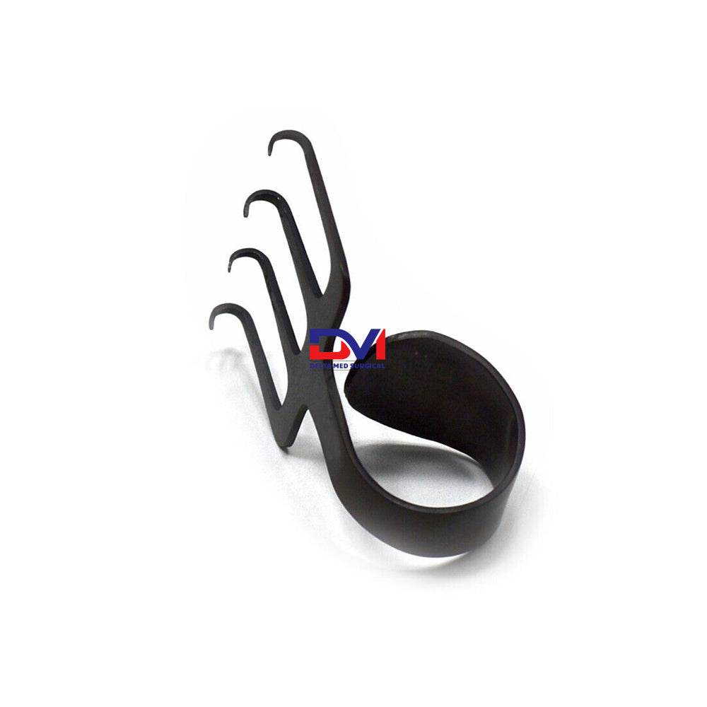 Delta Med Surgical Freeman Rake Retractor featuring a 38mm wide 4-prong head and a 5cm thumb ring handle