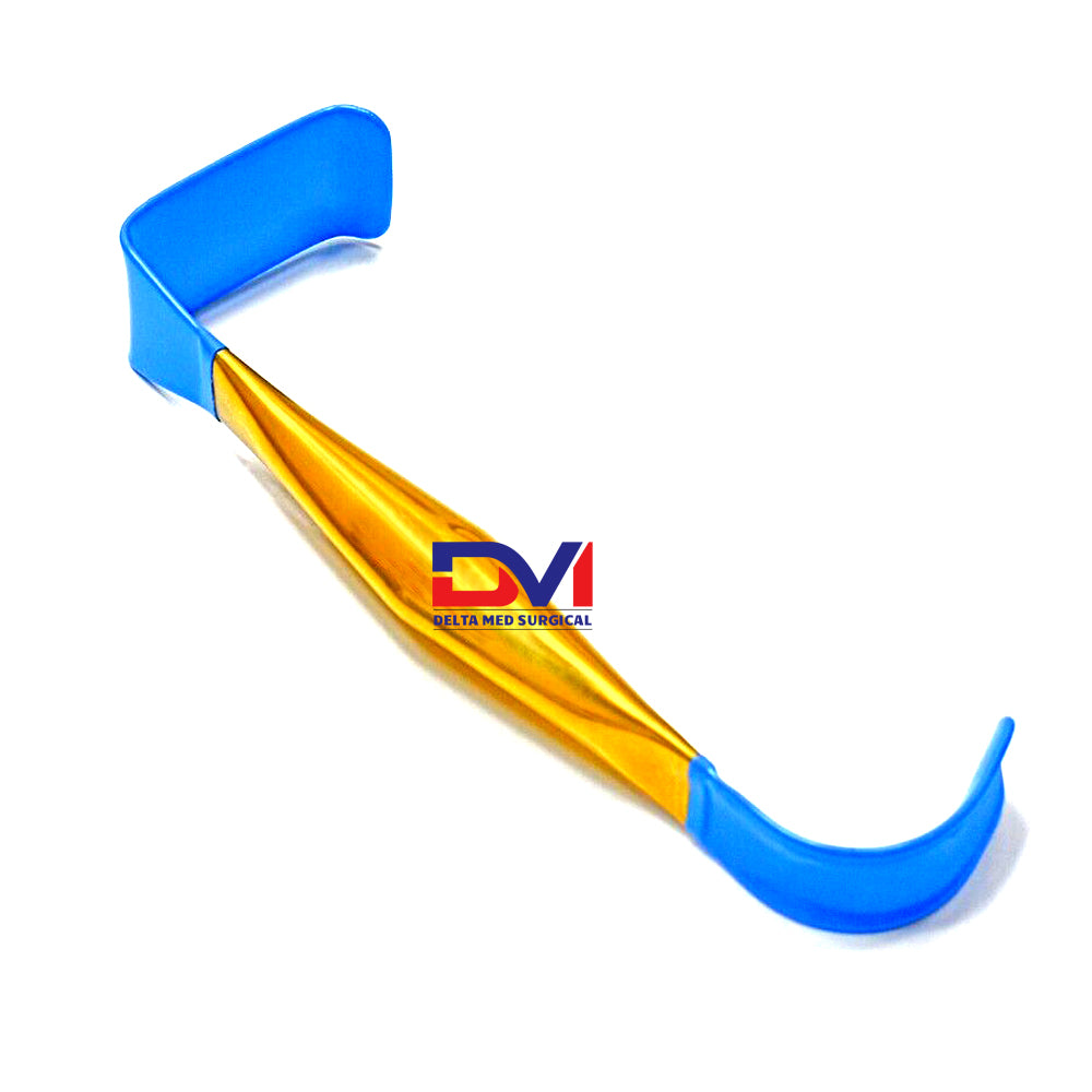 Delta Med Surgical Breast Retractor Double Ended Insulated 24cm for breast augmentation and plastic surgery with full-length non-conductive coating