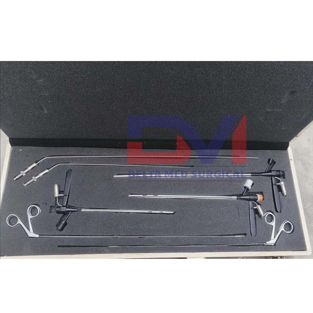 Complete Delta Med Surgical Rigid Bronchoscope Set with assorted tubes and ventilation attachments