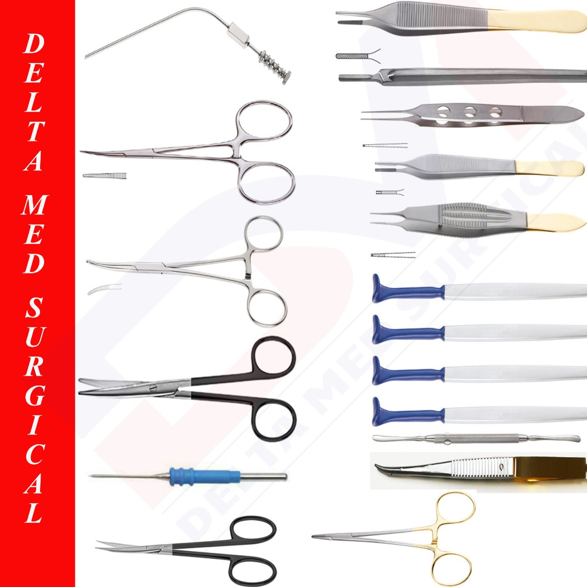 Seiff Blepharoplasty Set by Delta Med Surgical featuring German stainless steel eyelid surgery instruments