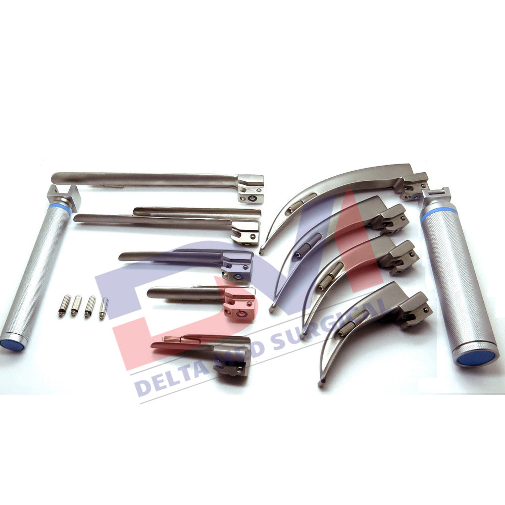 ORIGINAL GERMAN CONVENTIONAL MACINTOSH ENGLISH PROFILE FULL LARYNGOSCOPE SET