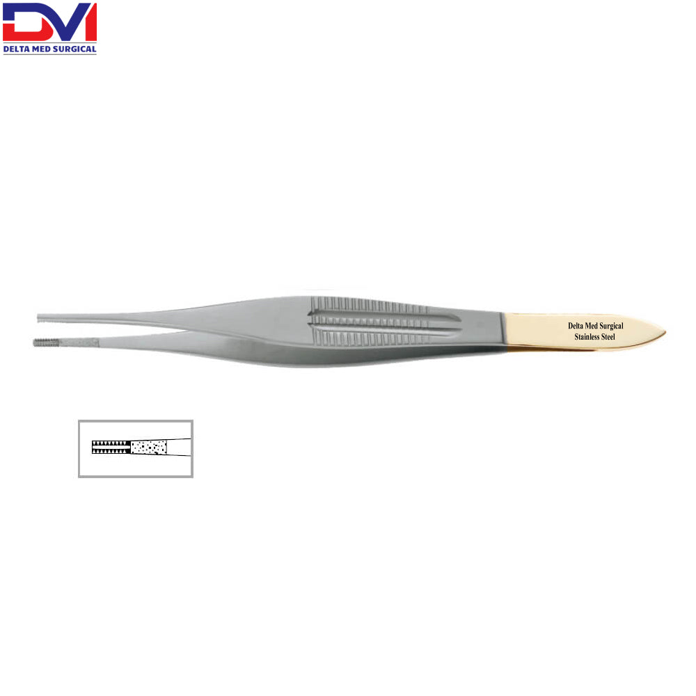 Tebbetts Delicate Diamond Dust Tissue Forceps, 4-3/4 in (12cm), 1×2 Teeth