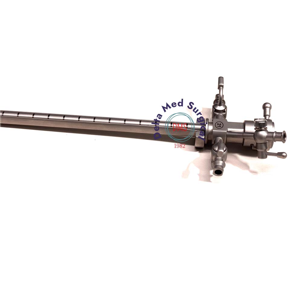 Delta Med Surgical Urethrotome Sheath featuring dual irrigation ports and matching obturator