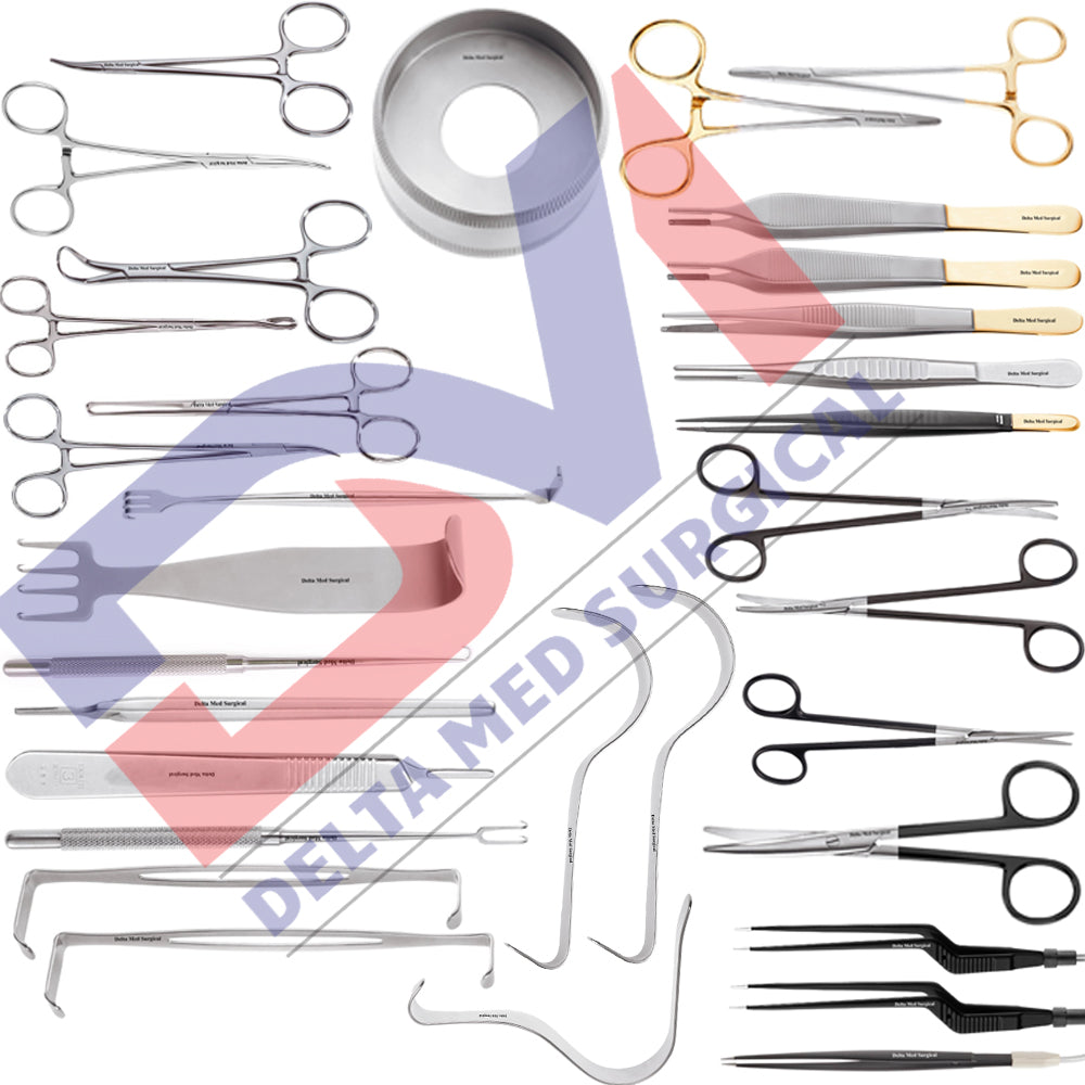Complete Vinyard Mommy Makeover Set by Delta Med Surgical featuring breast and tummy tuck instruments.