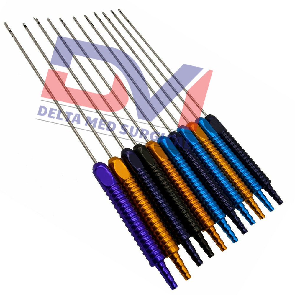 Liposuction Cannula Set Of 10 Pieces Fixed Handle