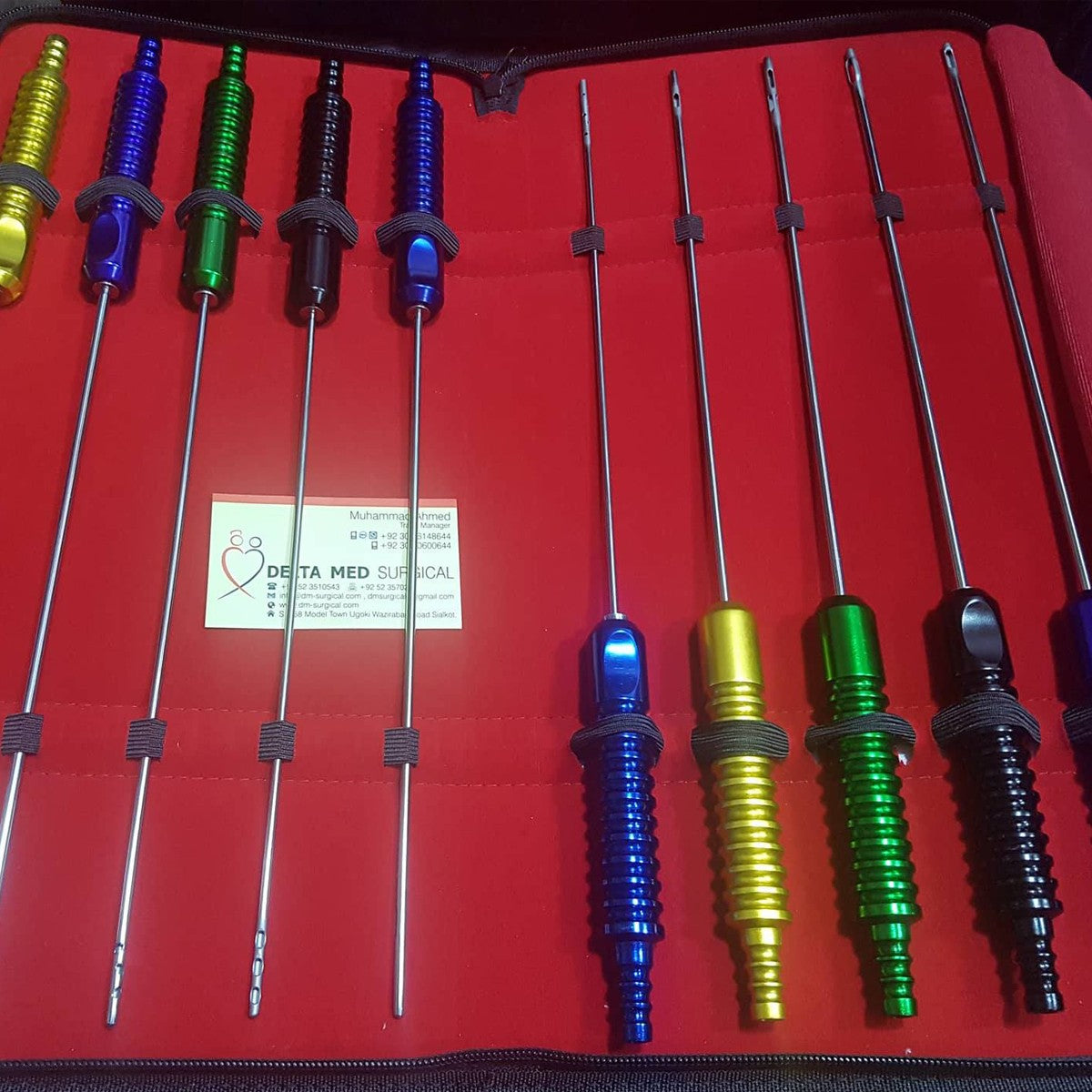 Liposuction Cannula Set Of 10 Pieces Fixed Handle