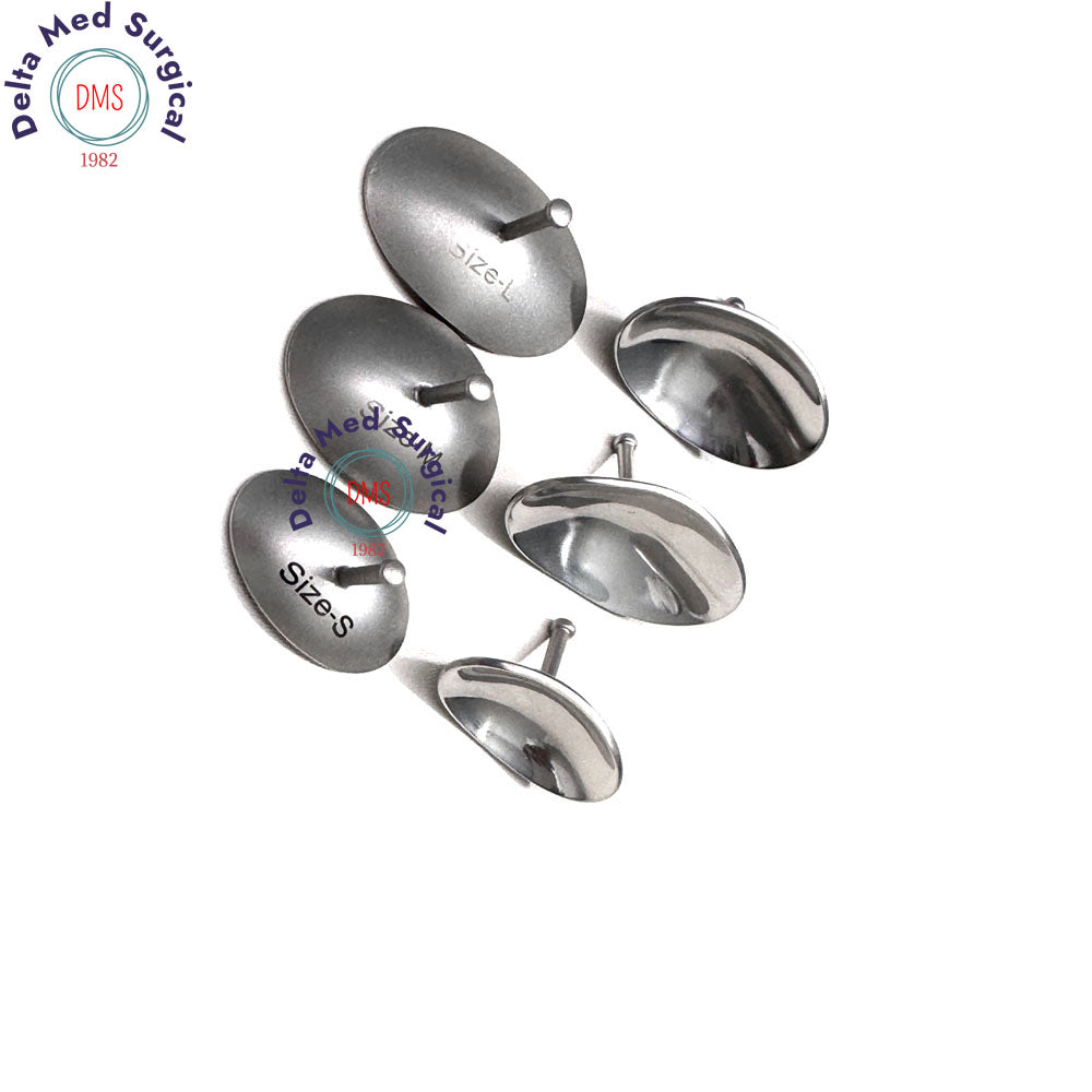 Corneal Eye Shield Protector Stainless Steel, Set of 6 Pairs Small, Large ,X-Large , Silver