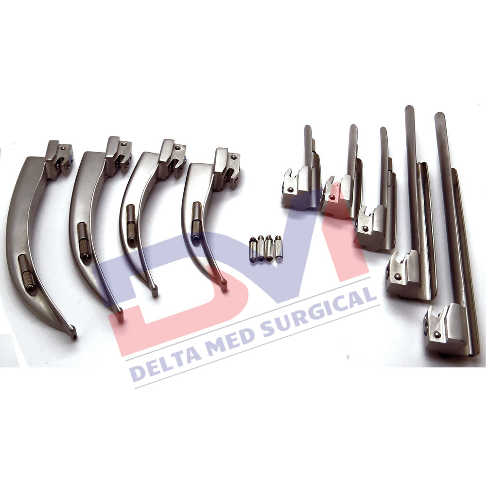 ORIGINAL GERMAN CONVENTIONAL MACINTOSH ENGLISH PROFILE FULL LARYNGOSCOPE SET