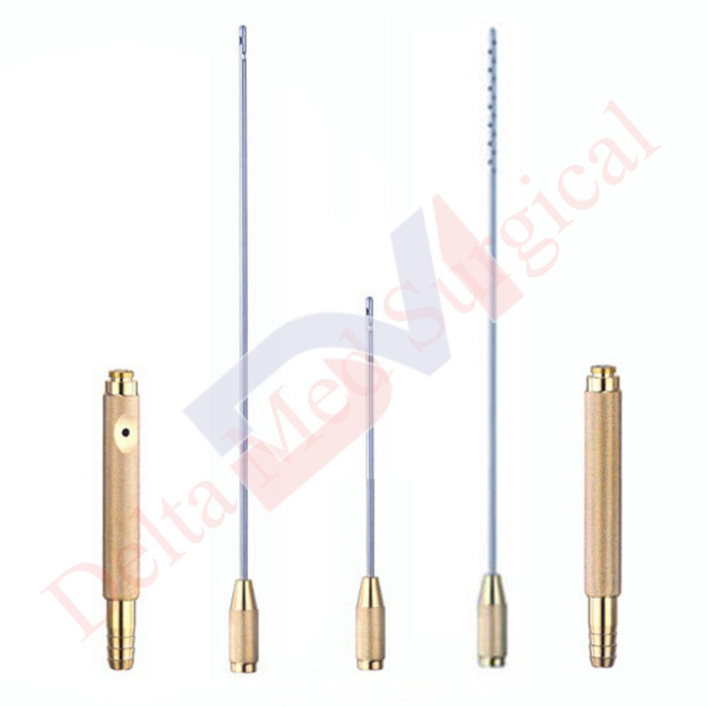LIPOSUCTION CANNULA SET FOR FACE WITH THREADED HANDLE