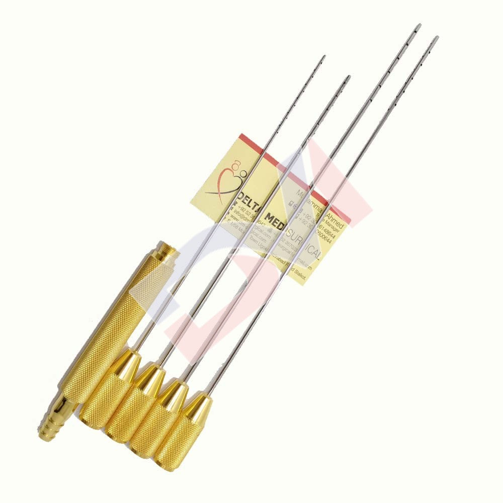 Liposuction Cannula Set For Abdomen And Saddlebag With Threaded Fitting