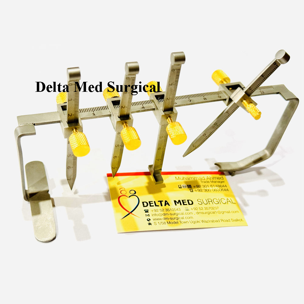 Delta Davis nasal projectometer for measuring tip projection during rhinoplasty