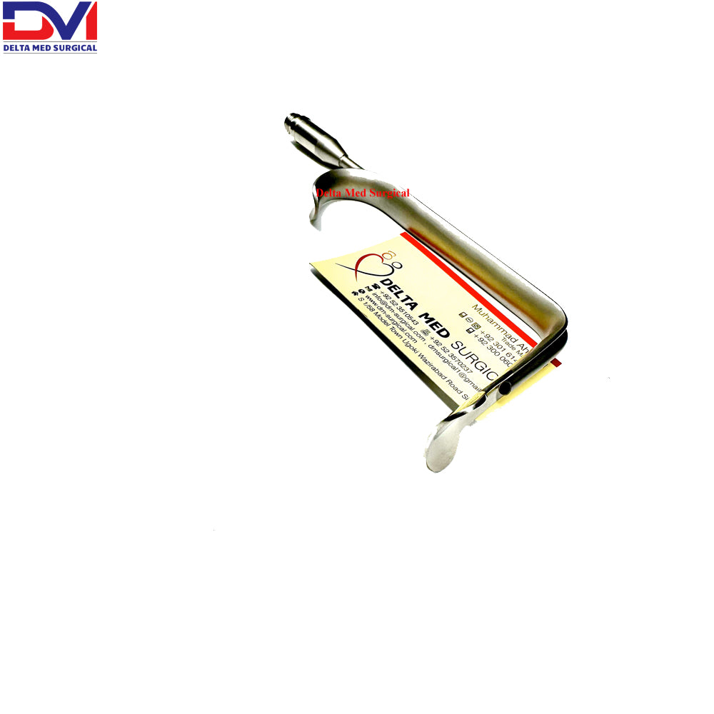Delta Med Surgical Submental Face Lift Retractor with integrated fiber optic light port for neck lift surgery