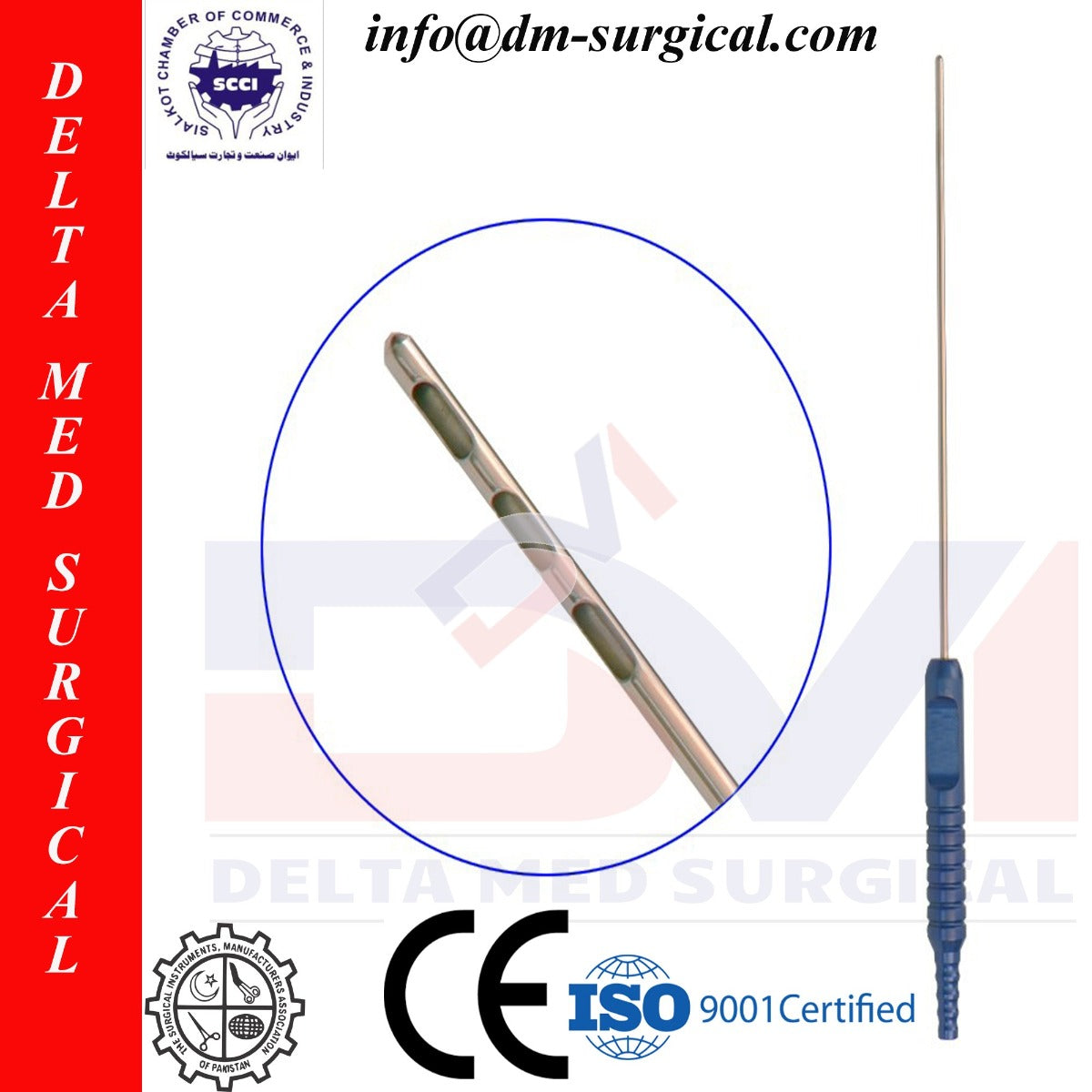 Fix Handle Liposuction Cannula Standard 3 Hole 4mm
