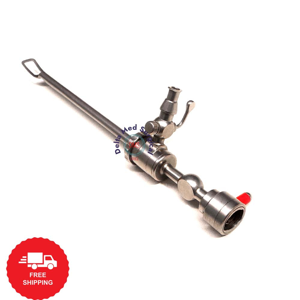 Delta Med Surgical 30-degree endoscope sheath showing the 4mm profile and the precision upward viewing hole for brow lift surgery