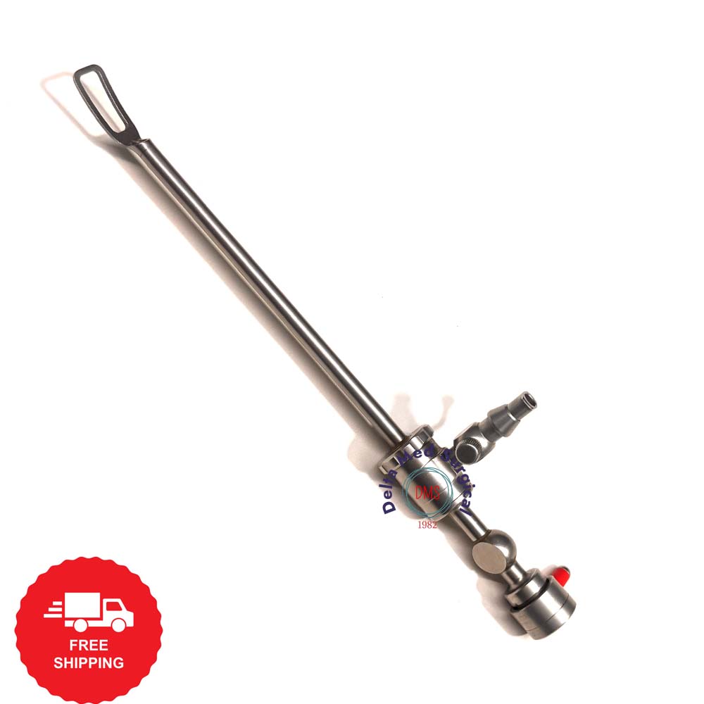 Delta Med Surgical 30-degree endoscope sheath showing the 4mm profile and the precision upward viewing hole for brow lift surgery
