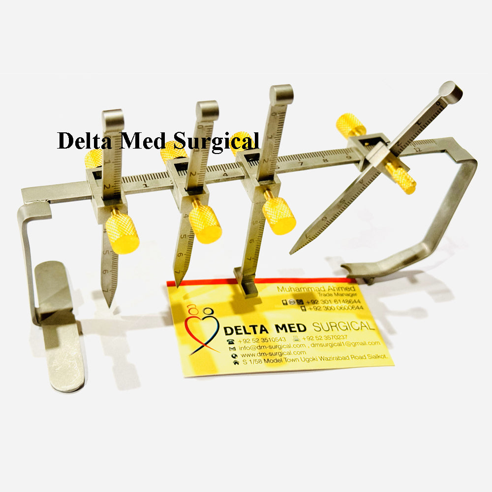 Delta Davis nasal projectometer for measuring tip projection during rhinoplasty