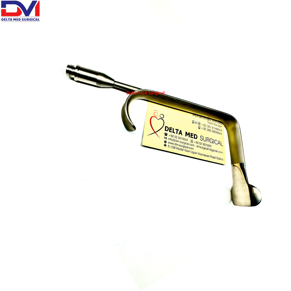 Delta Med Surgical Submental Face Lift Retractor with integrated fiber optic light port for neck lift surgery