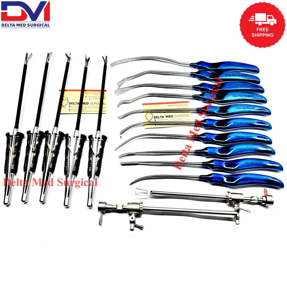 Ramirez Ergo-Style Endoscopic Set by Delta Med Surgical, featuring specialized elevators and dissectors for brow lifts