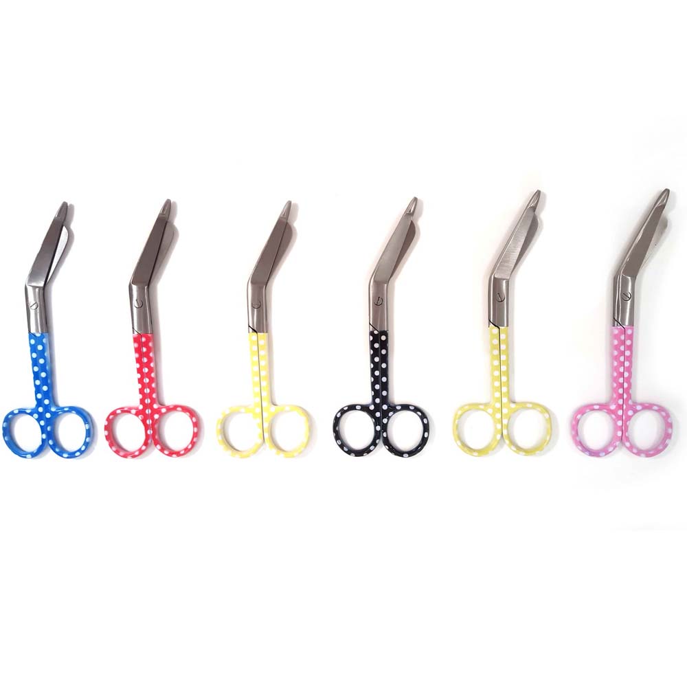 bandage scissors 14.5 cm dot pattern handle surgical instrument