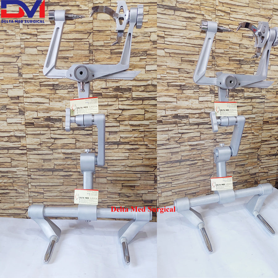 Mayfield Skull Clamp set, including the 3-point clamp, base unit, and swivel horseshoe headrest