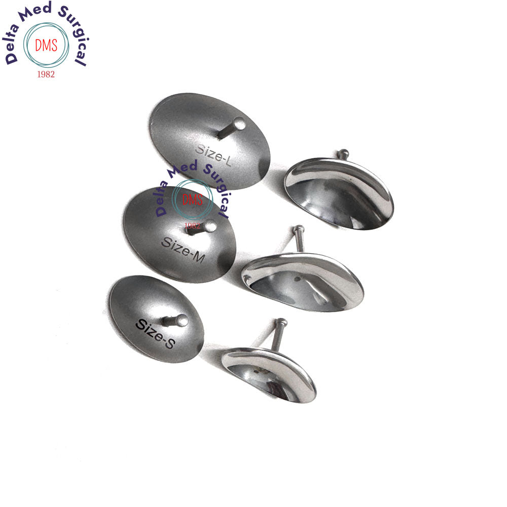 Corneal Eye Shield Protector Stainless Steel, Set of 6 Pairs Small, Large ,X-Large , Silver