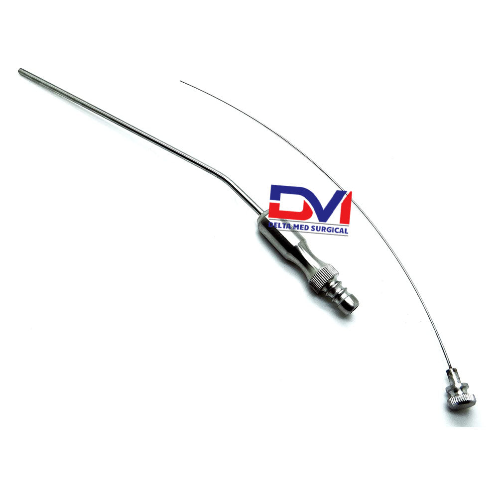 Delta Med Surgical Adson Suction Tube showing the tapered shaft and finger cut-off for neurosurgery